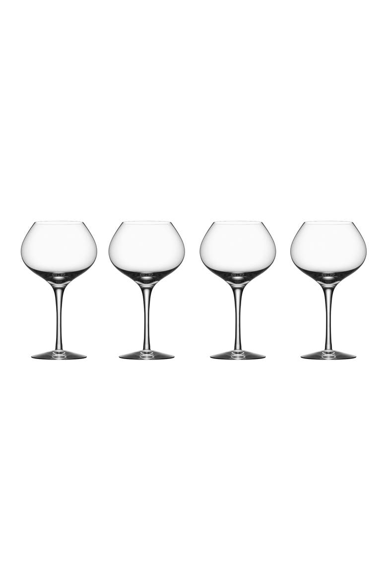 More Mature Set of 4 Crystal Wine Glasses, Main, color, CLEAR