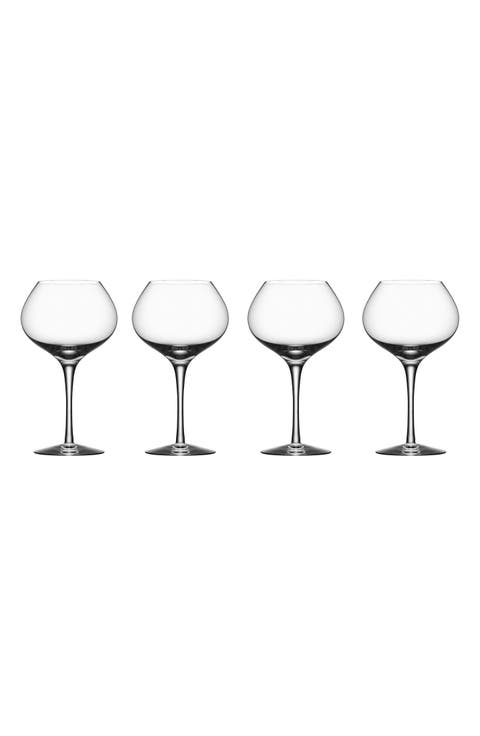 More Mature Set of 4 Crystal Wine Glasses