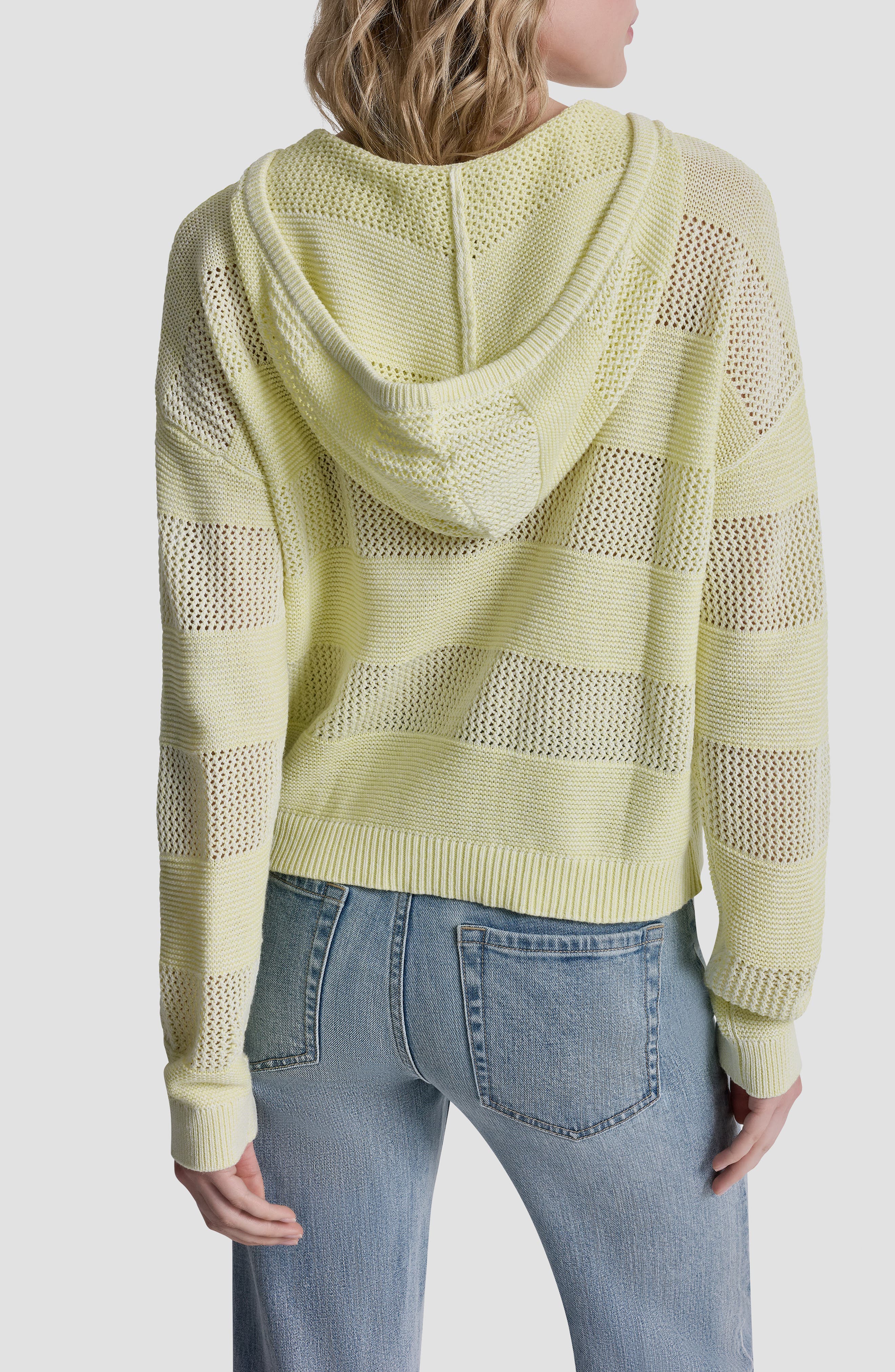 Pointelle Stripe Hooded Sweater - image 4