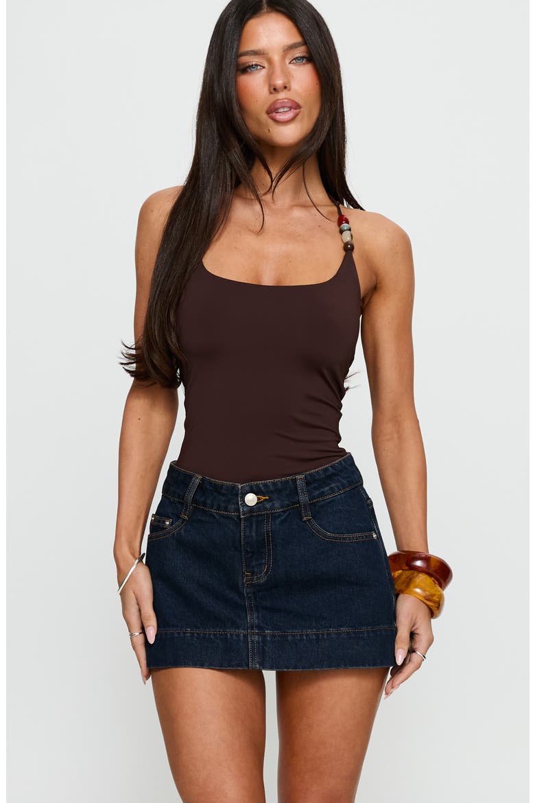 Warna Low Rise Denim Miniskirt, Alternate, color, DARK WASH