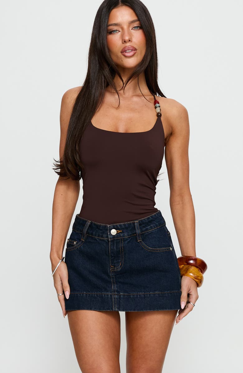 Princess Polly Warna Low Rise Denim Miniskirt, Alternate, color, 