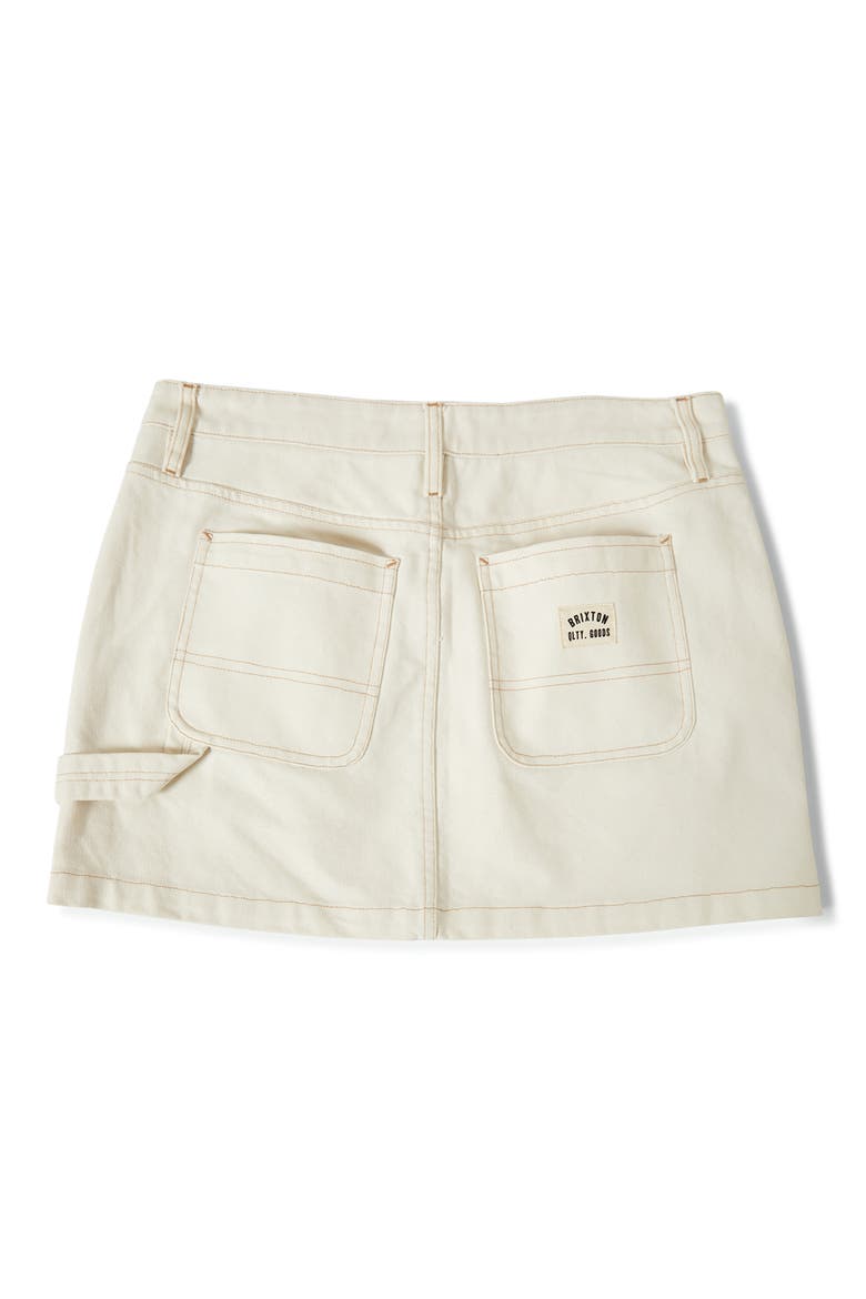 Essex Painter Denim Miniskirt, Alternate, color, EGRET WHITE