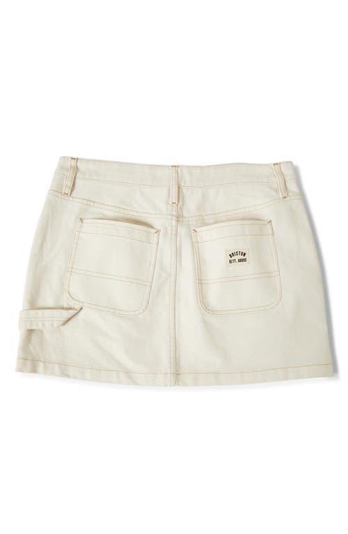 Brixton Essex Painter Denim Miniskirt In Egret White