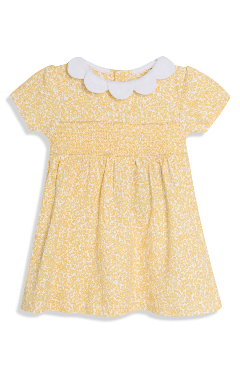 JOJO MAMAN BEBE Ditsy Floral Scallop Collar Dress & Bloomers Set, Alternate, color, Yellow