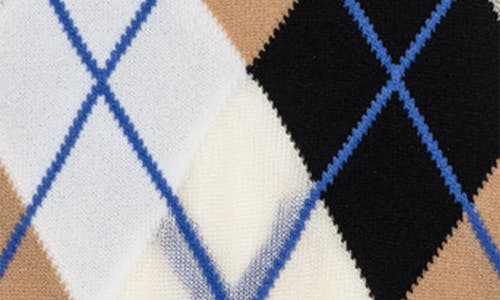 Hansel From Basel Argyle Crew Socks In Black