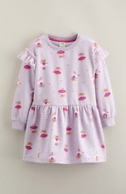 Tucker + Tate Kids' Ruffle Long Sleeve Stretch Cotton Blend Sweatshirt Dress