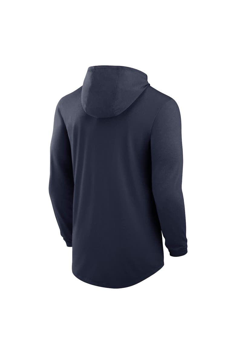 Men's Nike Navy West Virginia Mountaineers Legacy Tri-Blend Dri-FIT Long Sleeve Hoodie T-Shirt, Alternate, color, Navy