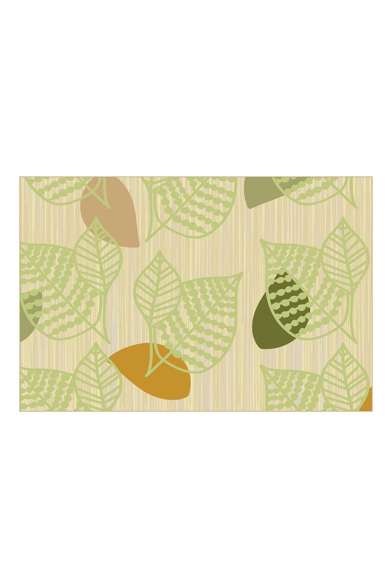 Sense of Place Leaf Carpet - Green - 4' x 6' Rectangle, Main, color, Green