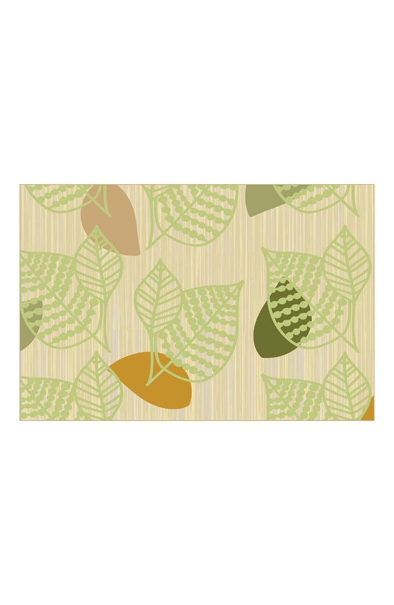 Kaplan Early Learning Company Sense of Place Leaf Carpet - Green - 4' x 6' Rectangle, Main, color, Green