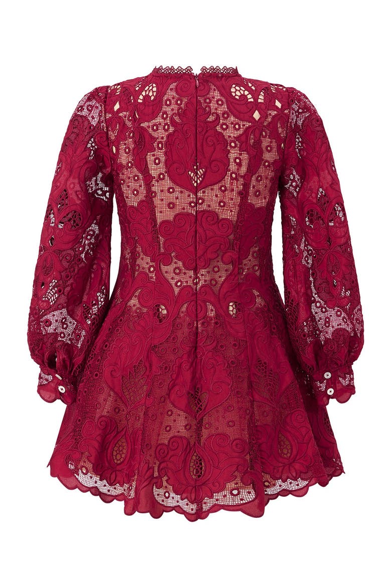 Gisele Embroidered Mini Dress, Alternate, color, Wine