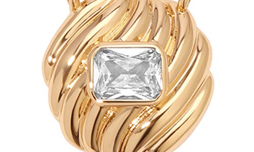 Ettika Textured Baguette Disc Necklace In Gold