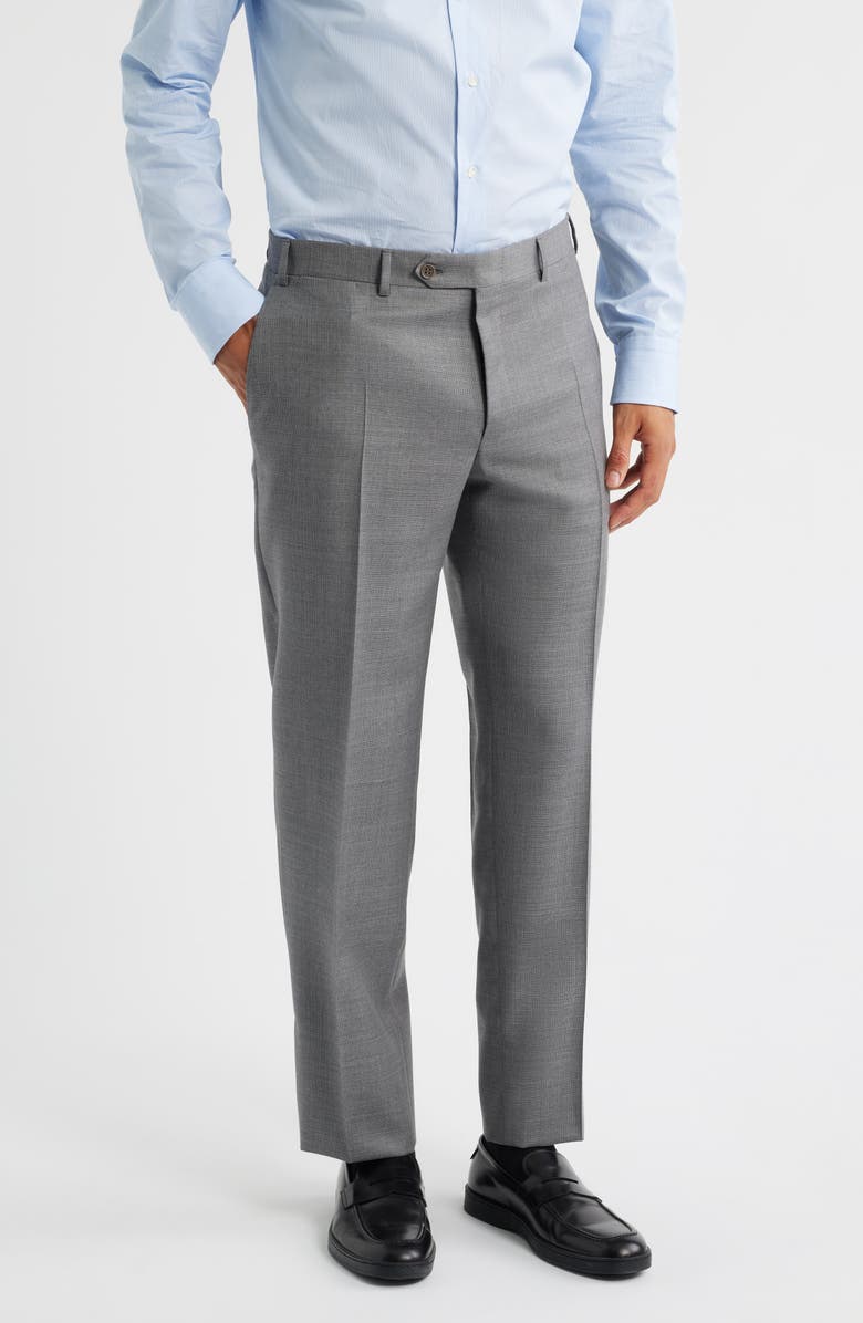Canali Siena Regular Fit Wool Pants, Main, color, Light Grey