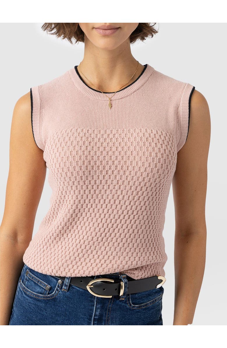 Saint + Sofia Honeycomb Sleeveless Rib Knit, Alternate, color, Pale Pink
