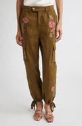 Cinq à Sept Desert Rose Zola Embrodiered Cargo Pants