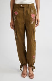 Cinq à Sept Desert Rose Zola Embrodiered Cargo Pants