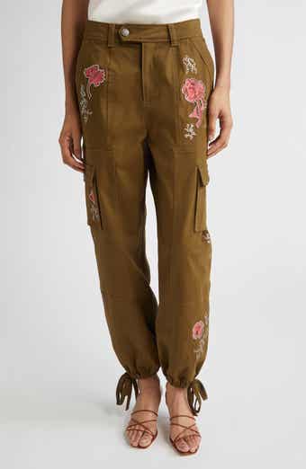 Cinq à Sept Desert Rose Zola Embrodiered Cargo Pants