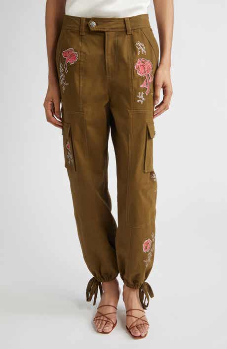 Cinq à Sept Desert Rose Zola Embrodiered Cargo Pants