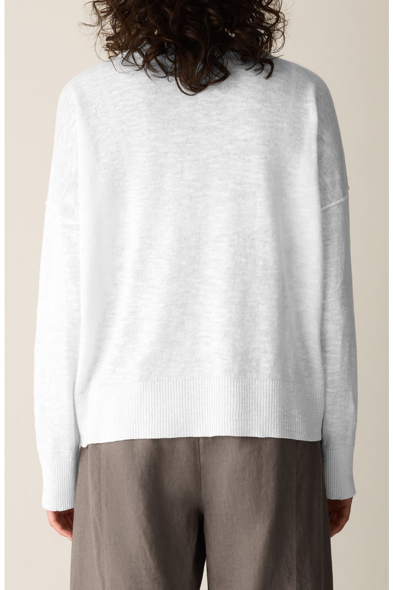 Organic Linen & Organic Cotton Crewneck Sweater, Alternate, color, WHITE