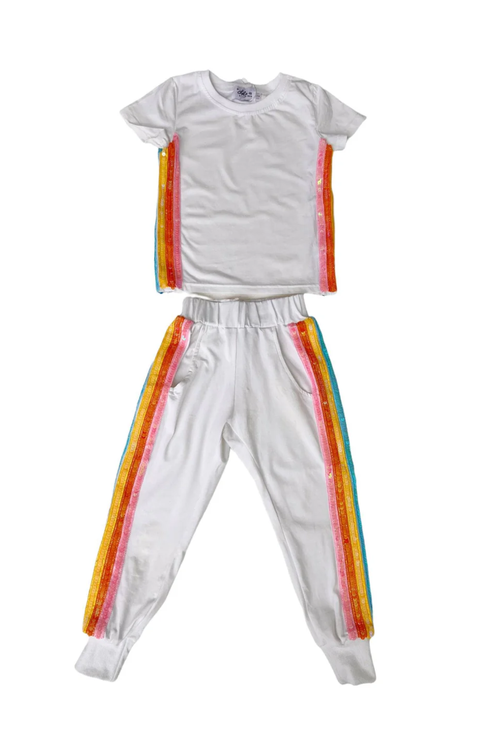 Rainbow Sequin Jogger Set