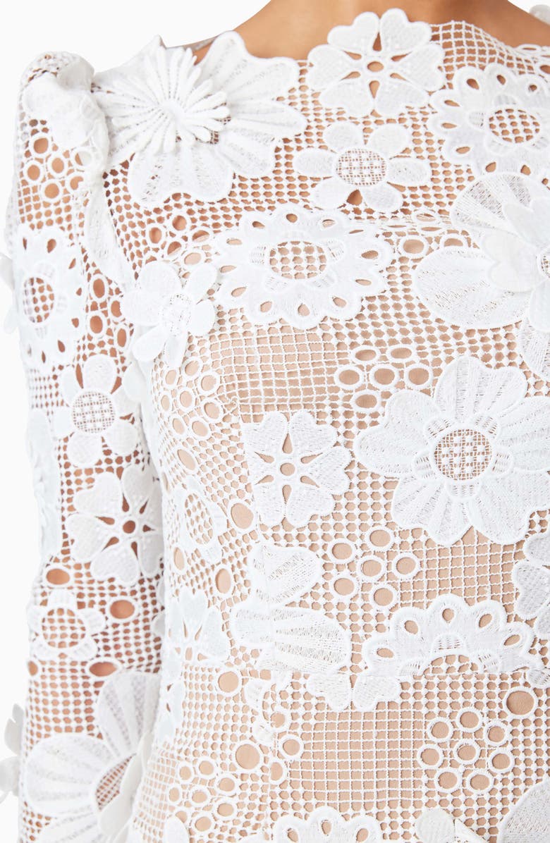 Elliatt Autumn Floral Lace Long Sleeve Cocktail Dress, Alternate, color, 