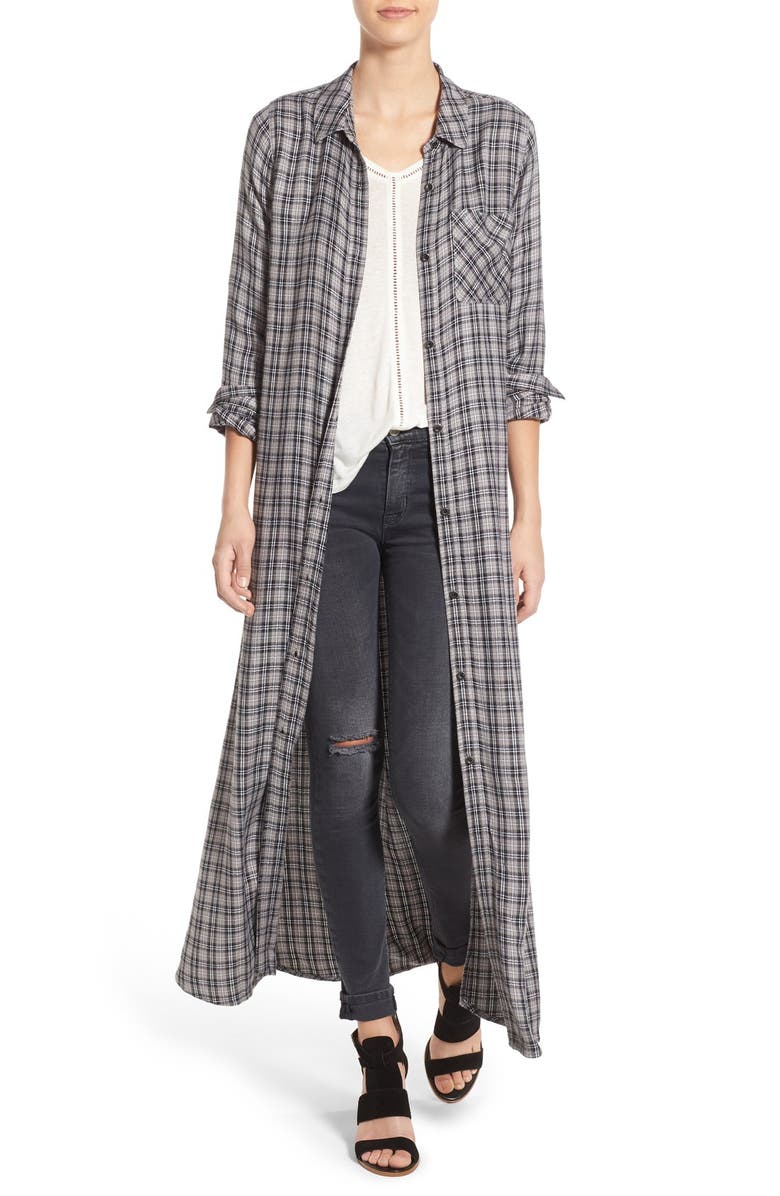 Treasure & Bond Treasure&Bond Drapey Plaid Maxi Tunic, Main, color, 