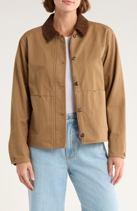 Corduroy Collar Cotton Barn Jacket