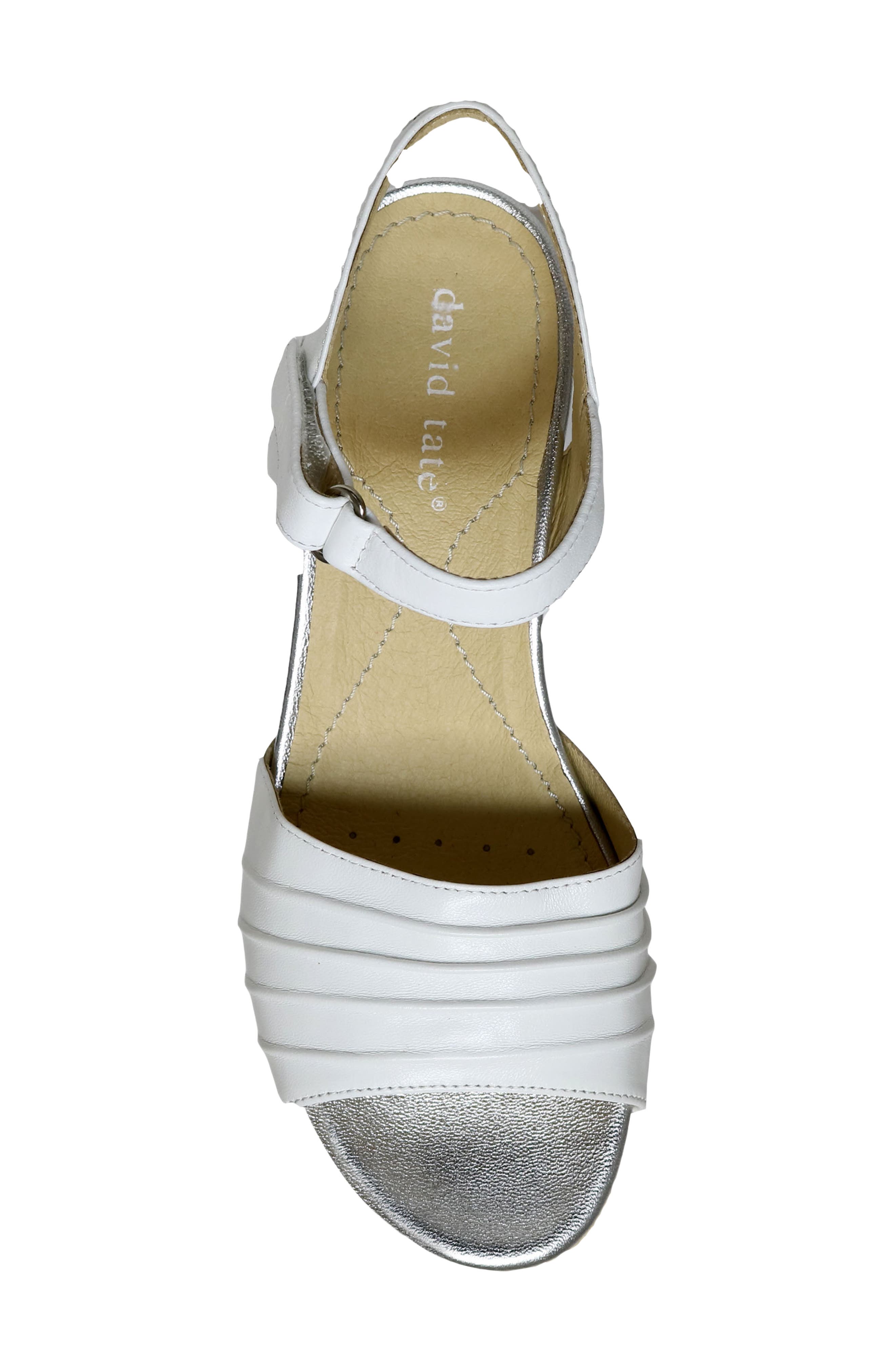Kena Ankle Strap Wedge Sandal, Alternate, color, WHITE LAMB