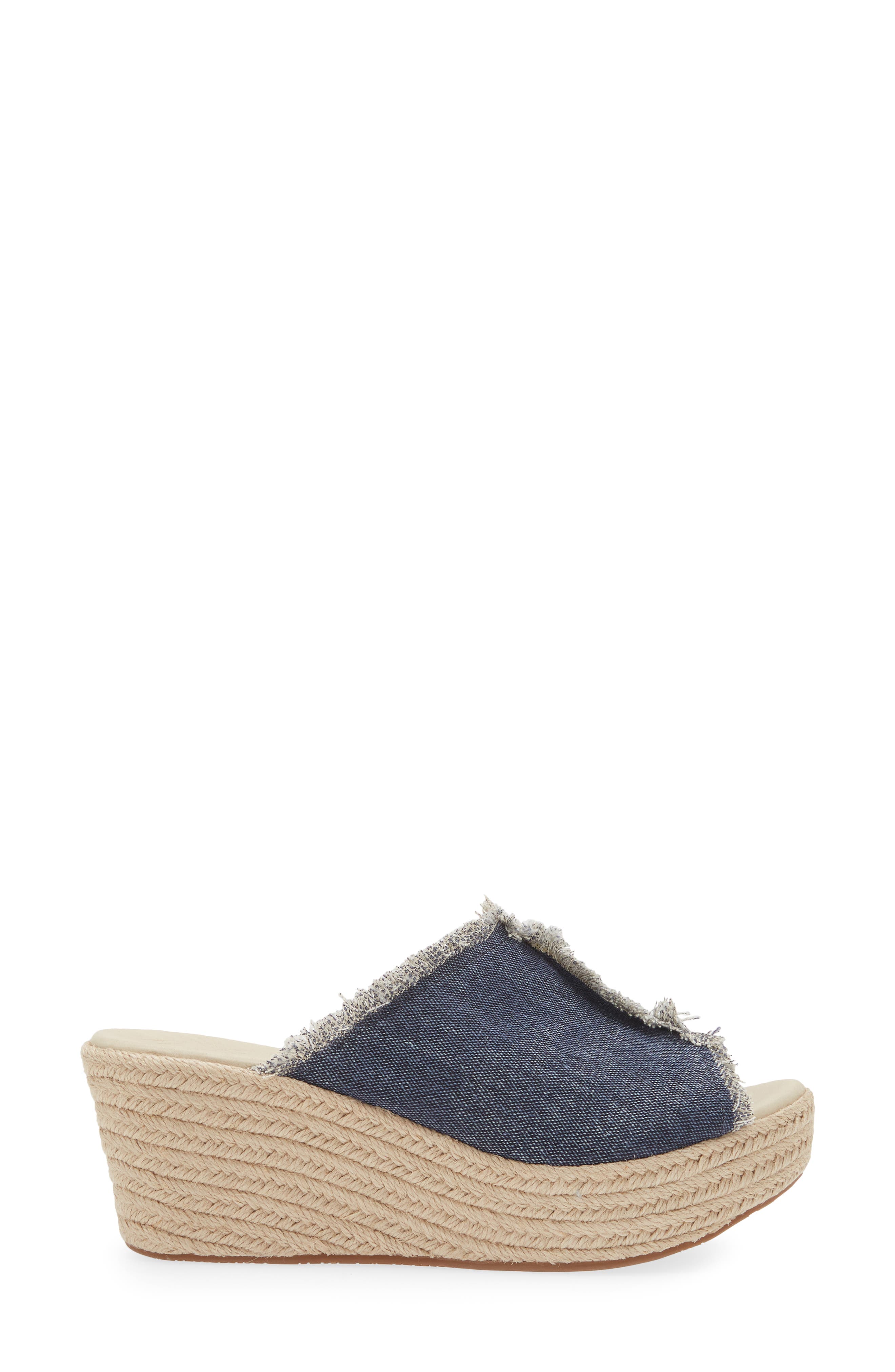 Chocolat Blu Platform Wedge Sandal, Alternate, color, Indigo Linen