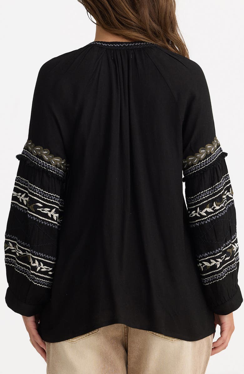 Talisman the Label Florence Embroidered Crepe Top, Alternate, color, Black