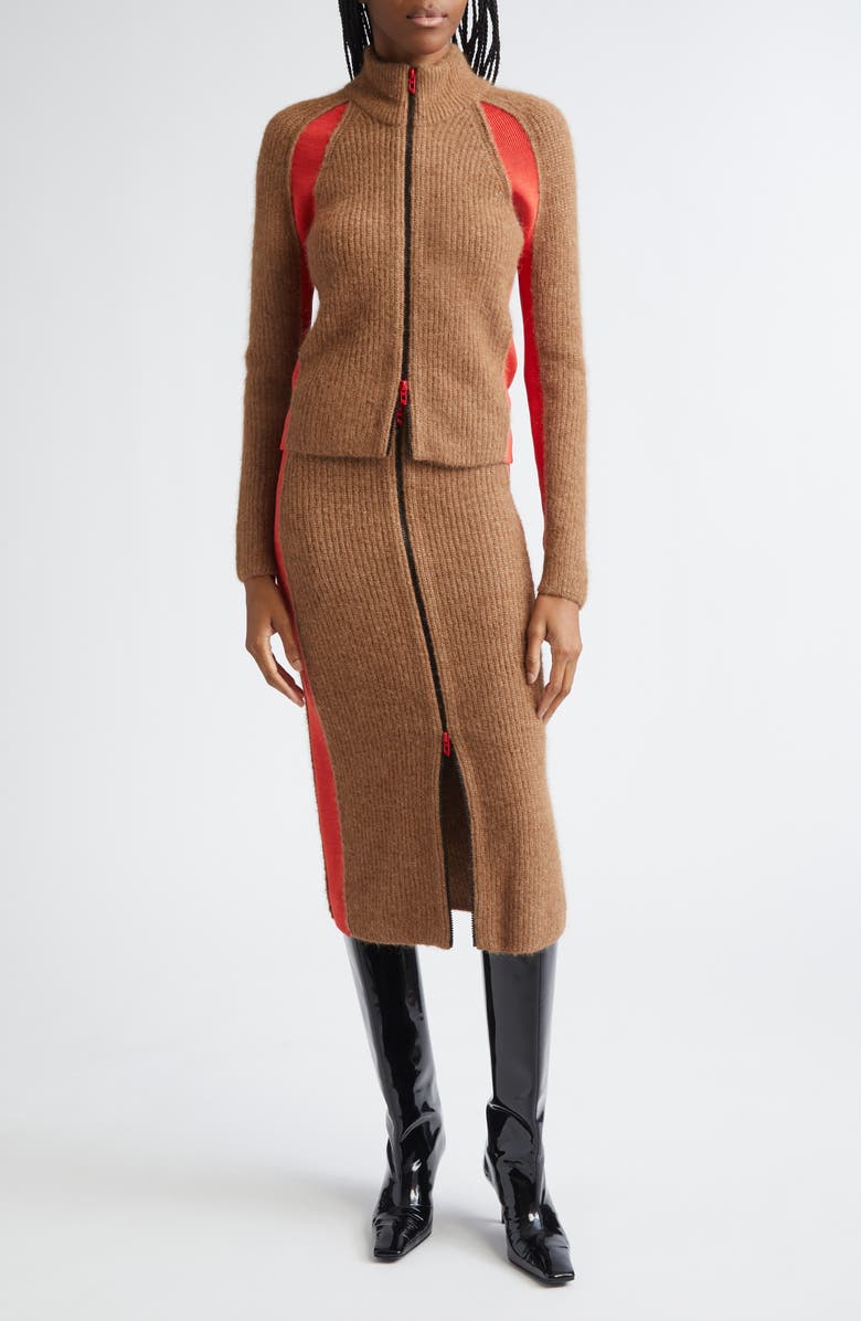 DIESEL<sup>®</sup> M-Louise Alpaca Blend Zip Cardigan, Alternate, color, Toffee