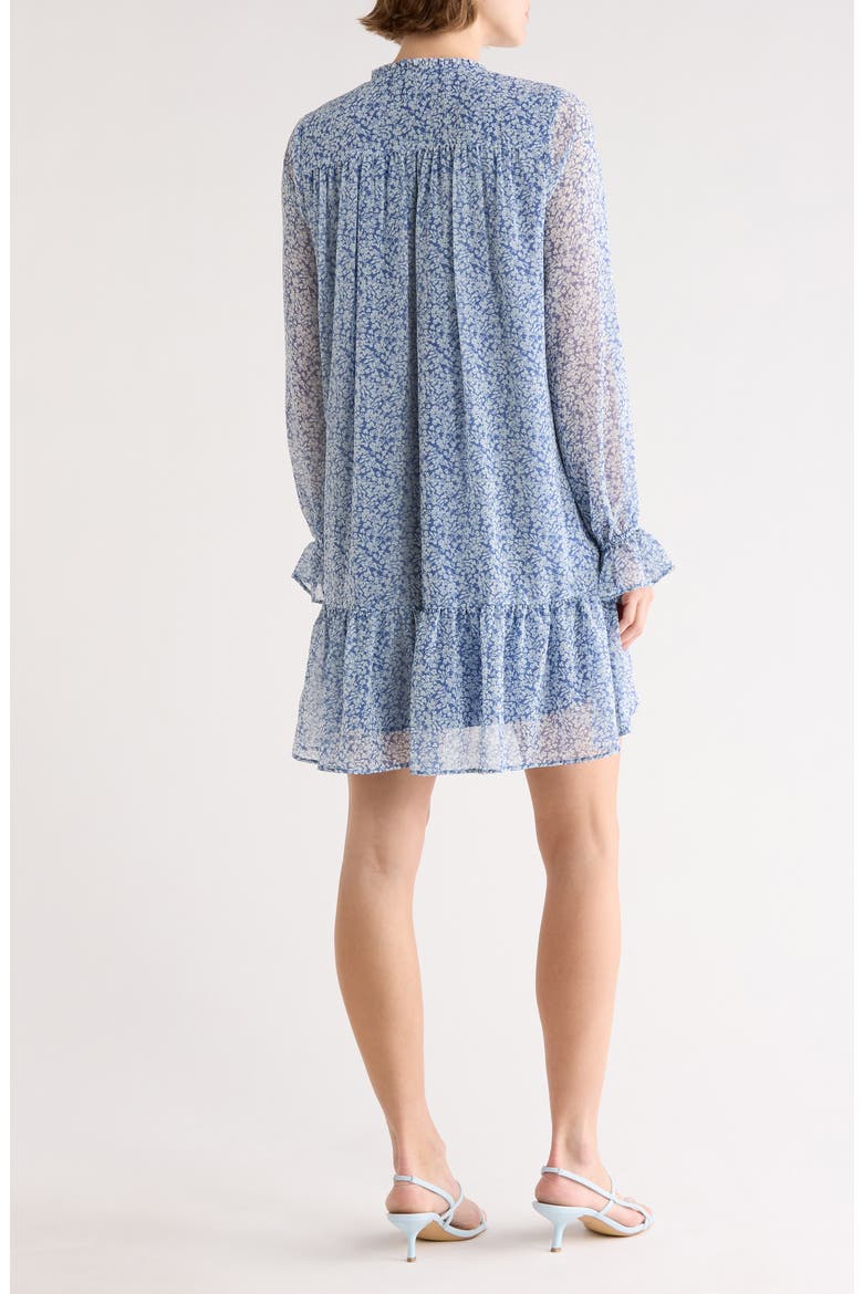 Long Sleeve Chiffon Minidress, Alternate, color, BLUE FRANCES DITSY