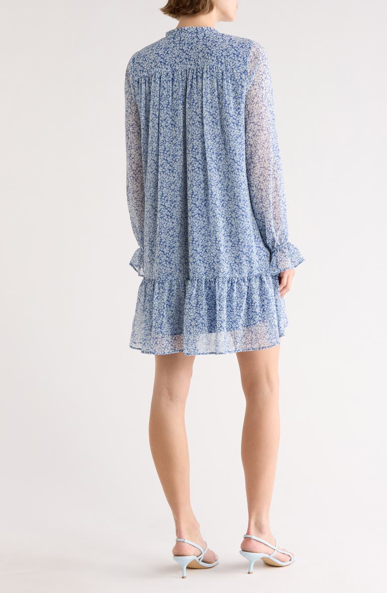 Melrose and Market Long Sleeve Chiffon Minidress, Alternate, color, Blue Frances Ditsy