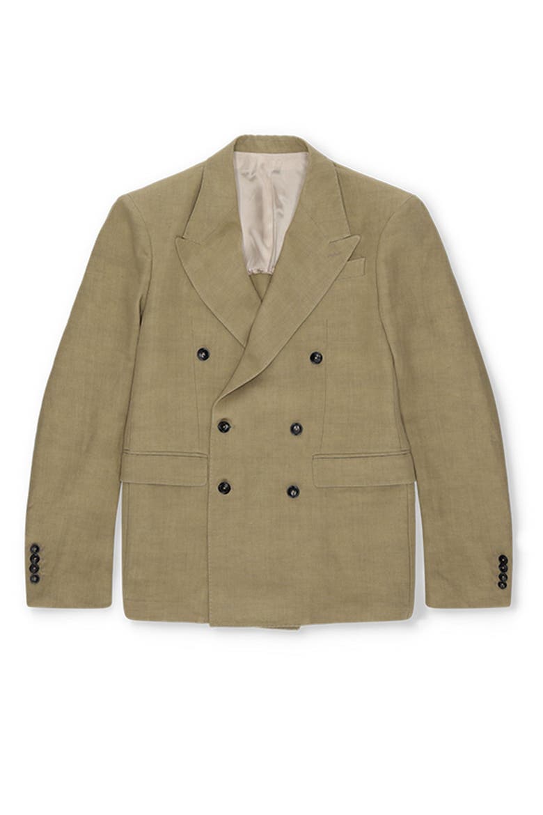 Double Breasted Linen Concord Jacket, Main, color, OIL