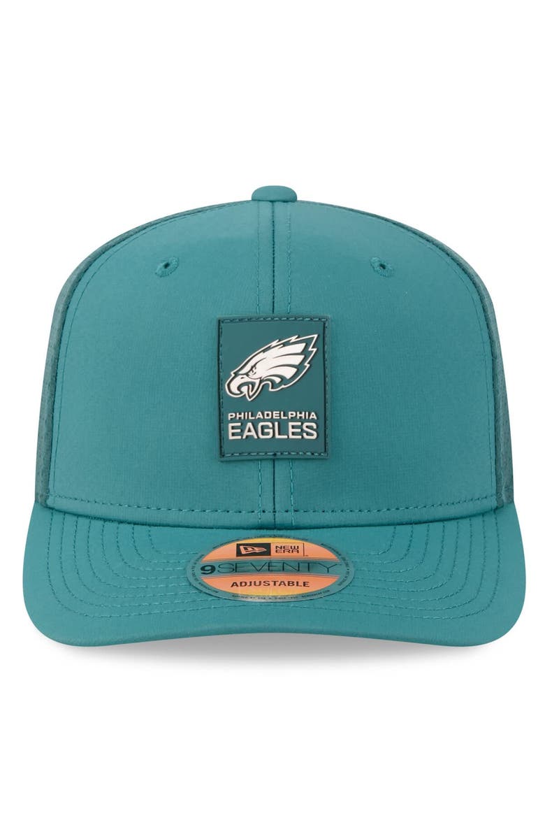 Men's New Era Green Philadelphia Eagles 2025 Sideline  9SEVENTY Trucker Adjustable Hat, Alternate, color, Green