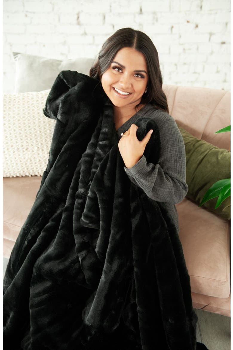 Plush Black Onyx Blanket, Main, color, Black