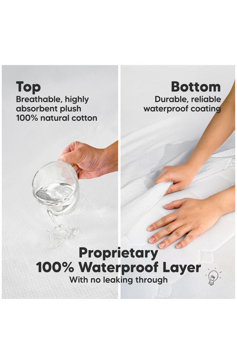 KeaBabies 2-Pack Quin Protect+ Waterproof Crib Mattress Protector, Alternate, color, Pearl Gray