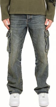 PURPLE BRAND Vintage Wash Cargo Jeans