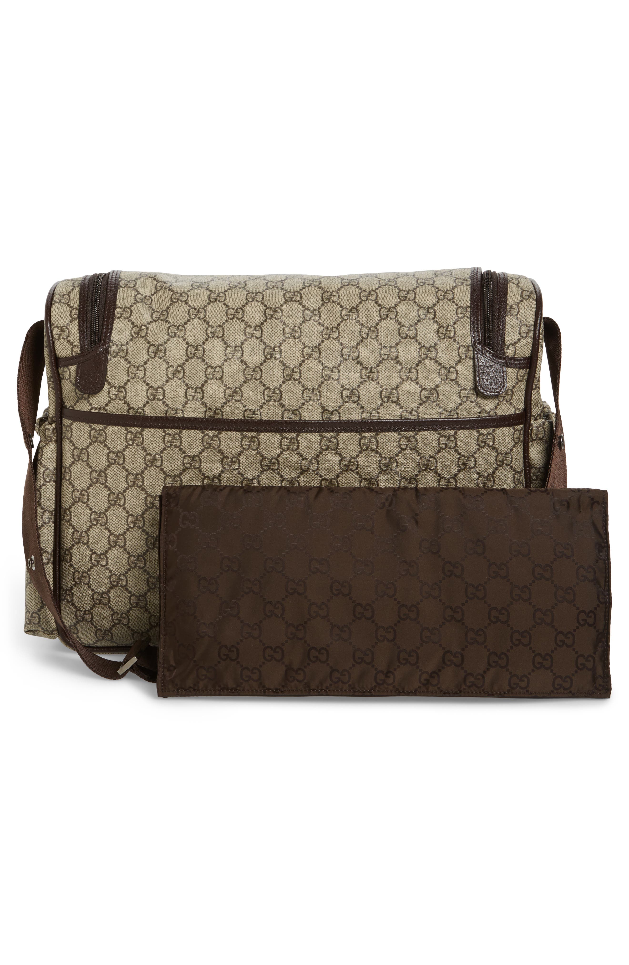 Gucci Double G Logo Diaper Bag, Alternate, color, 