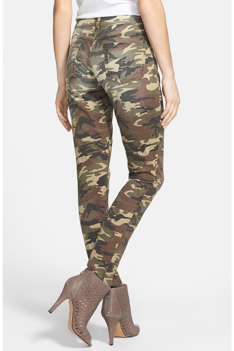 'Mia' Camo Skinny Jeans, Alternate, color, OLIVE
