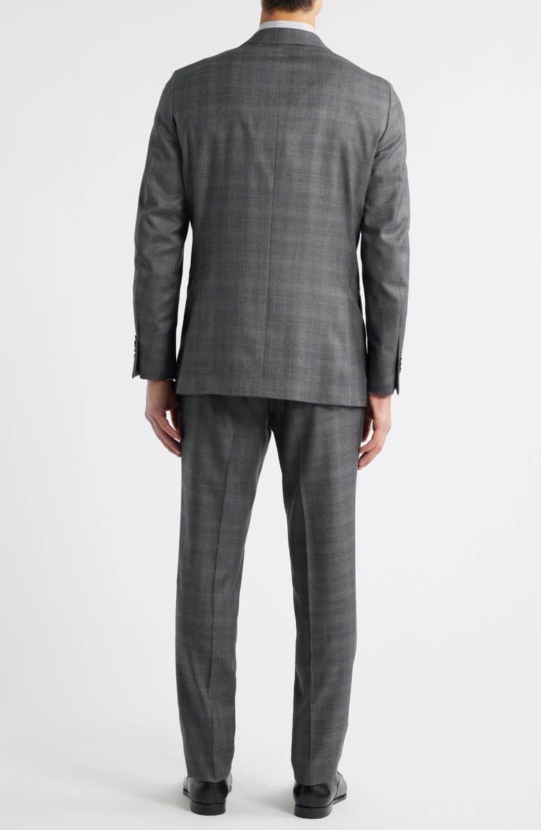 Peter Millar Hartford Classic Fit Grey Plaid Wool Suit, Alternate, color, Charcoal