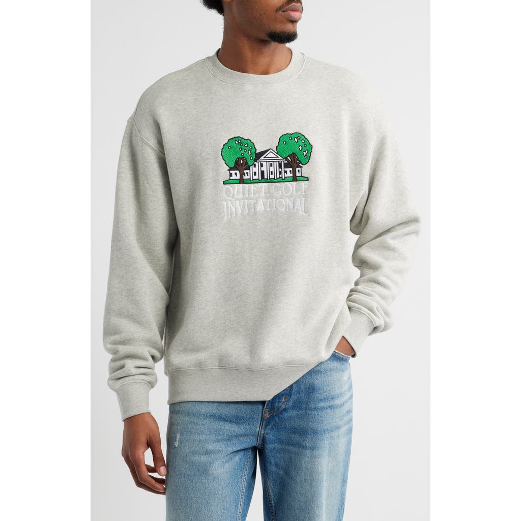 Quiet Golf Invitational Embroidered Sweatshirt In Gray
