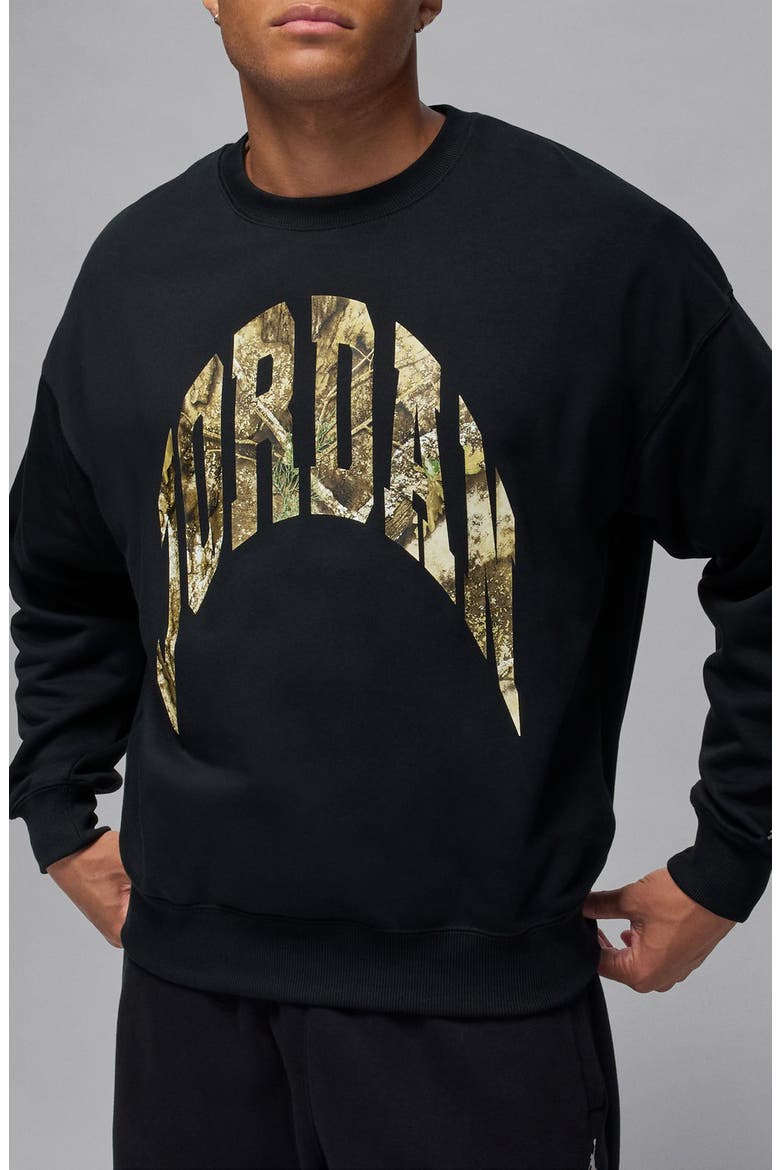x Realtree Oversize Graphic Crewneck Sweatshirt, Main, color, BLACK/ SAIL