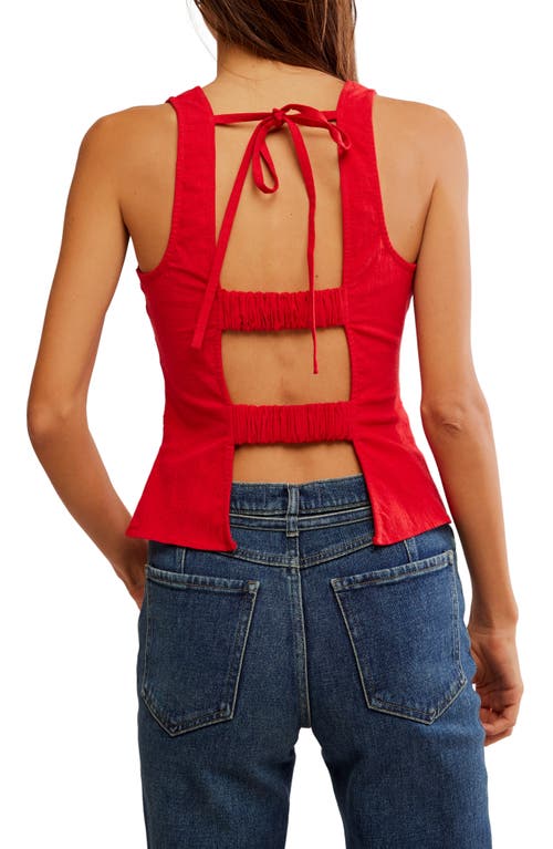 Free People Kaylor Backless Cotton Blend Top In Atlas Red
