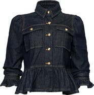 Cinq à Sept Delanie Denim Peplum Jacket