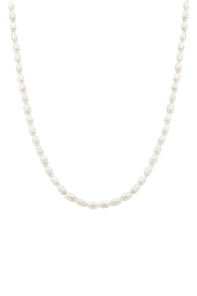 14k Gold Plated Memories Base Pearl Necklace Minimalist Piece, Main, color, Gold