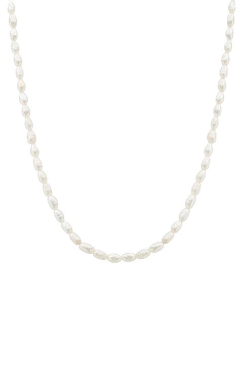 14k Gold Plated Memories Base Pearl Necklace Holiday Gift Idea