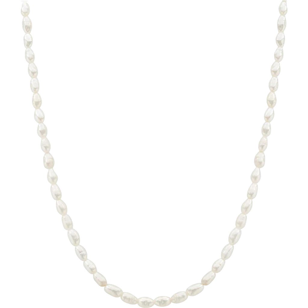 Bearfruit Jewelry 14k Gold Plated Memories Base Pearl Necklace Minimalist Piece at Nordstrom, Size 16