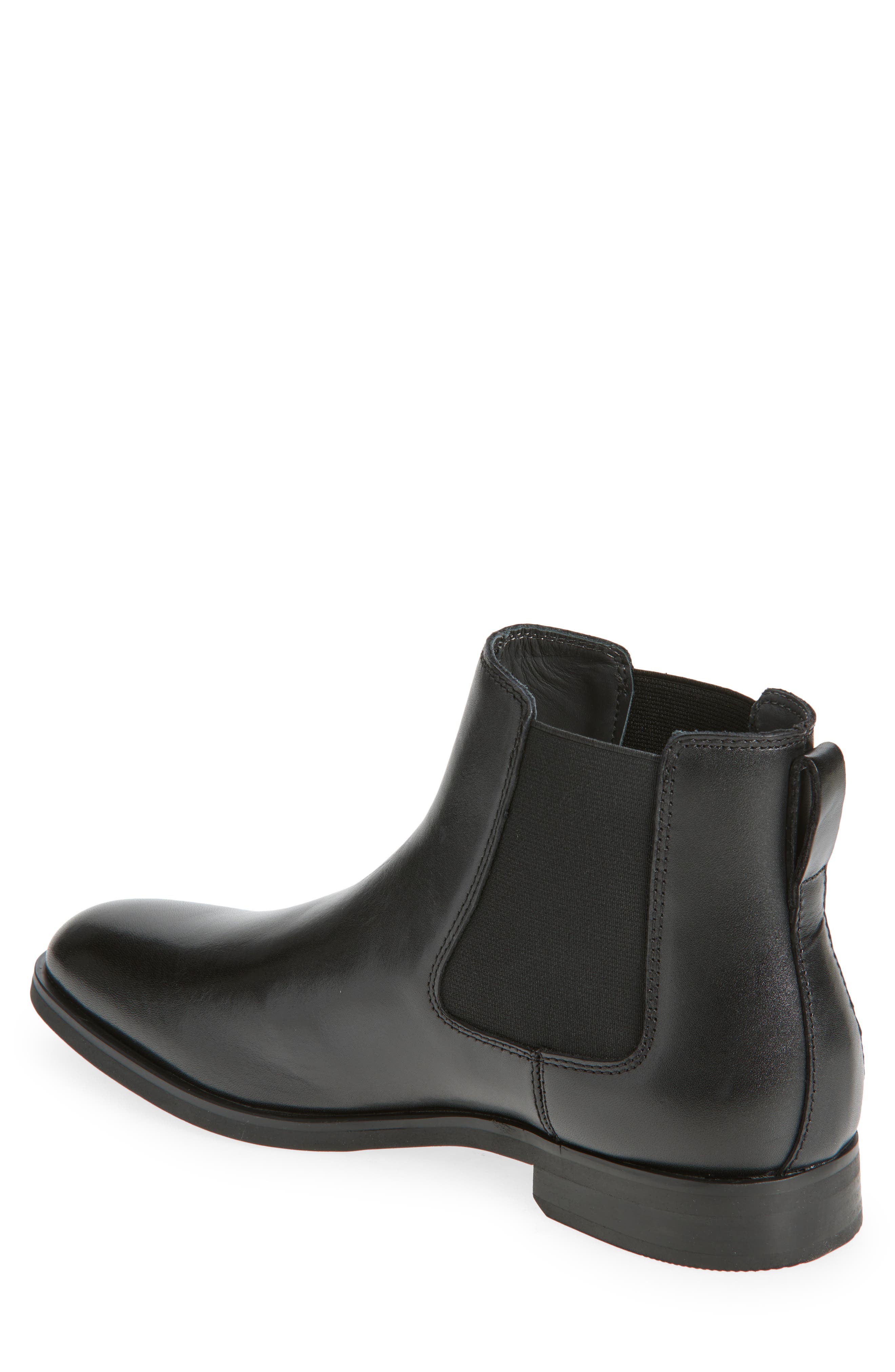Nordstrom Elijah Polished Leather Chelsea Boot, Alternate, color, Black