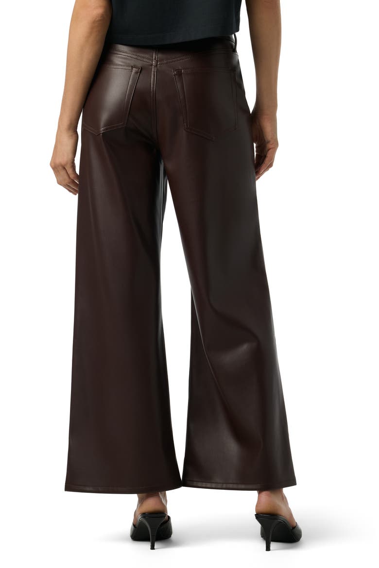 High Waist Ankle Wide Leg Faux Leather Jeans, Alternate, color, GANACHE