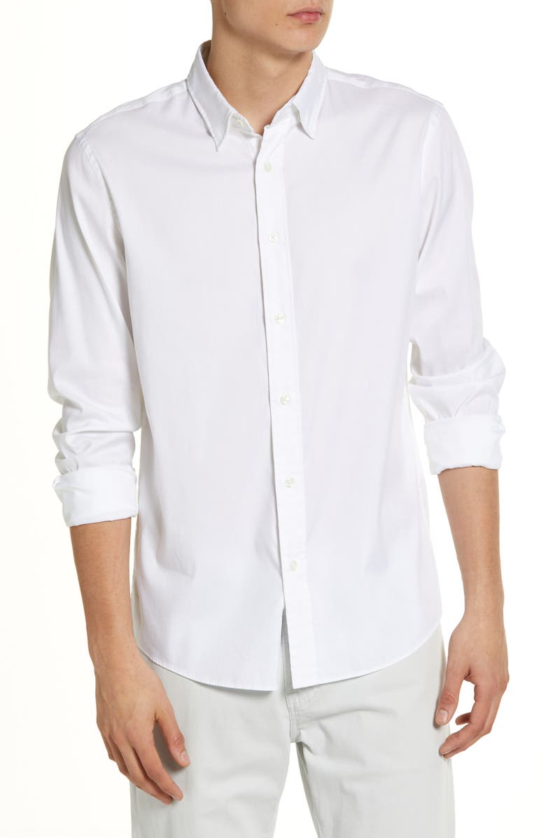 Faherty The Movement Button-Up Shirt, Main, color, Cloud White